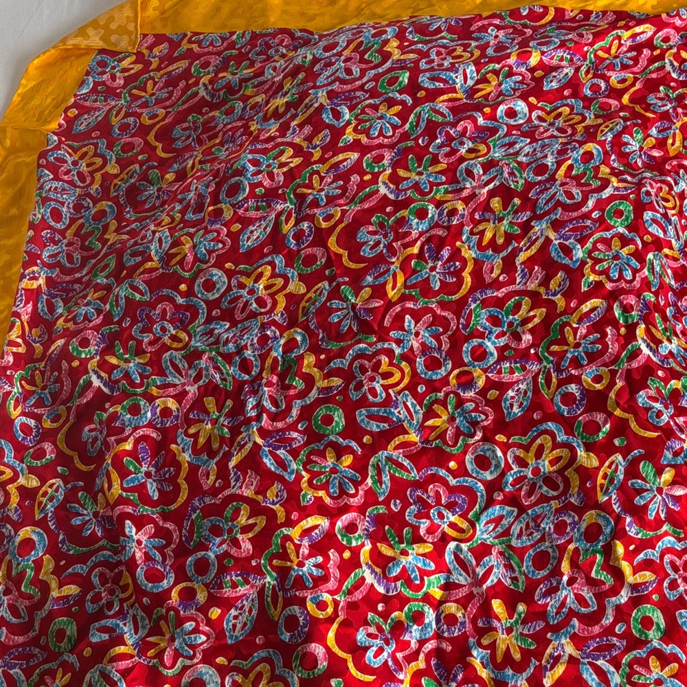 Vintage Carlisle Red and Yellow Floral Scarf